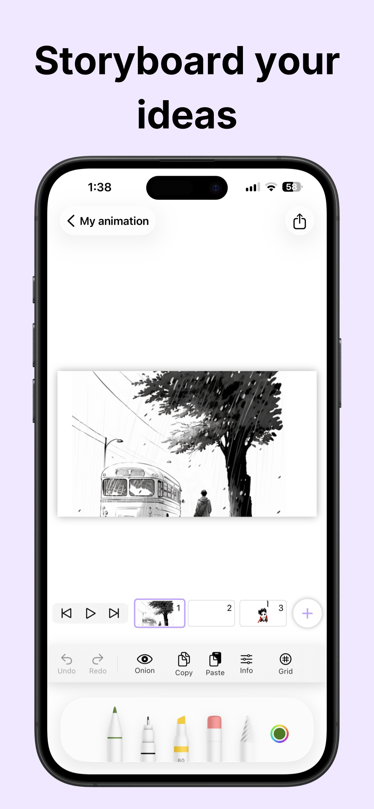 Frame by frame drawing